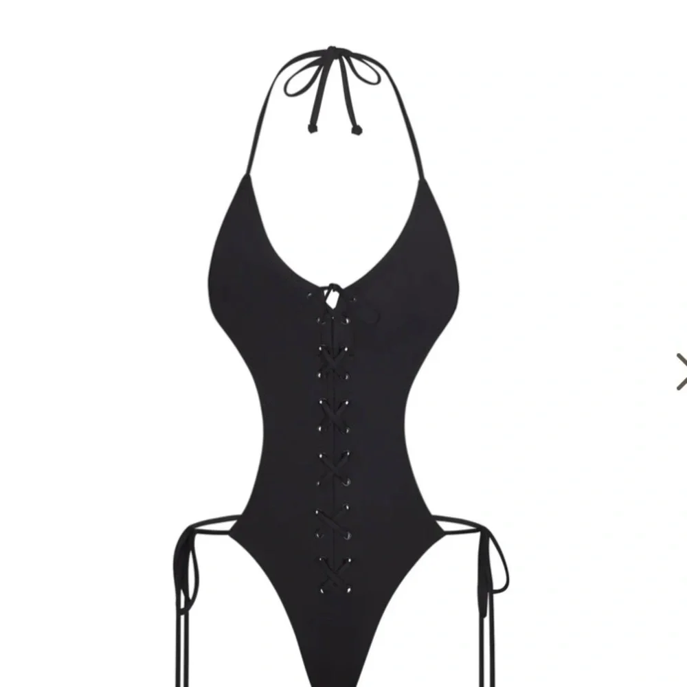 Skims Signature swim lace up Monokini size 2X Onix New with tags